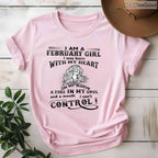 Passionate February Girl Shirt – I Was Born With My Heart On Sleeve