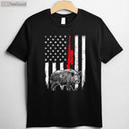 Patriotic Boar Hunting Shirt, American USA Flag Wild Hog Hunter Apparel