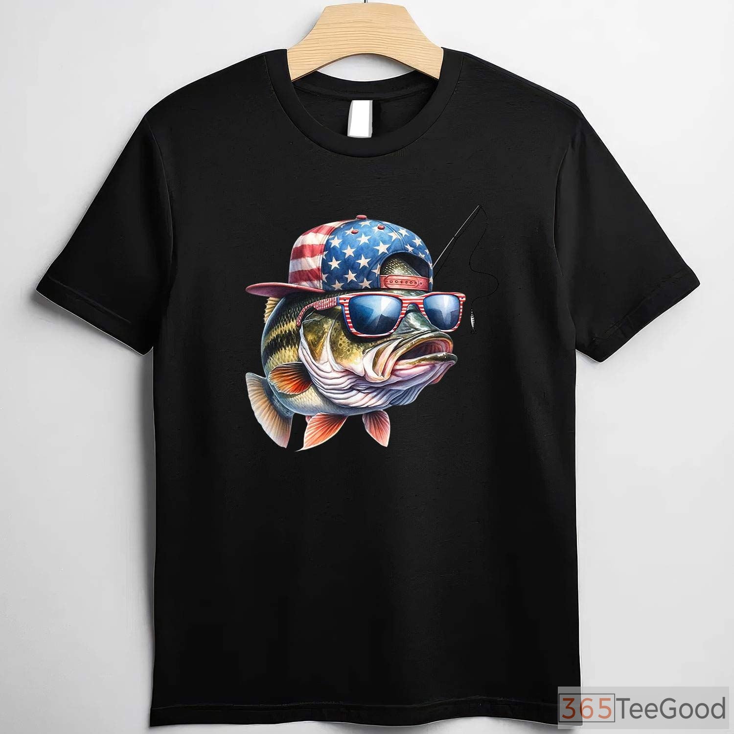 Patriotic American Flag Fishing Shirt - Vintage USA Fisherman Gift for Men