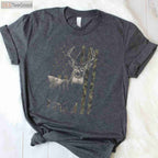 Patriotic American Flag Deer Hunting Camo T-Shirt, USA Buck Outdoorsman Tee
