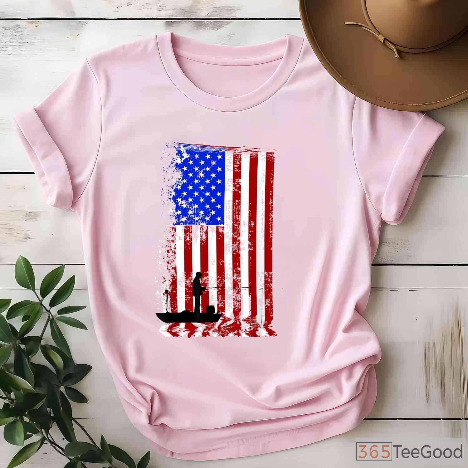 Patriotic American Flag Fishing Shirt, USA Fisherman Boat Gear for Men