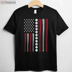 Patriotic Baseball 4th Of July T-Shirt - USA American Flag Sports Tee