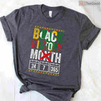 Patriotic African American T-Shirt Red Black Green Flag Pride Black History Month Shirt