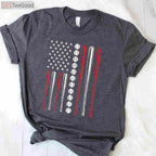 Patriotic Baseball 4th Of July T-Shirt - USA American Flag Sports Tee