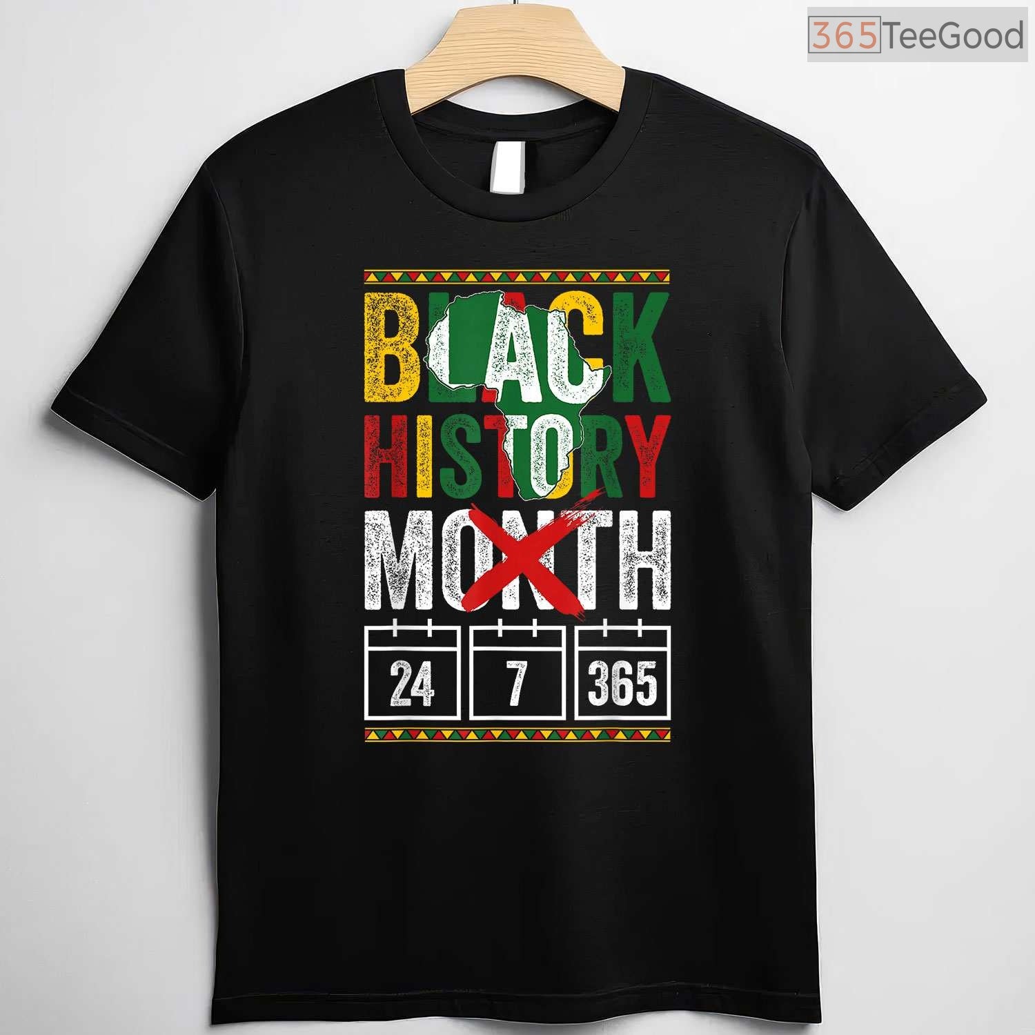 Patriotic African American T-Shirt Red Black Green Flag Pride Black History Month Shirt