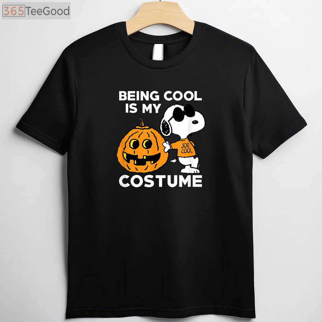 Peanuts Snoopy Cool Halloween Costume T-Shirt - Funny Joe Cool Pumpkin Tee