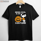 Peanuts Snoopy Cool Halloween Costume T-Shirt - Funny Joe Cool Pumpkin Tee