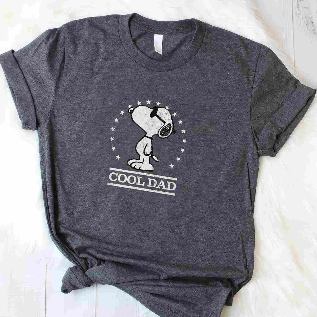 Peanuts Snoopy Cool Dad Gift Tee Classic Cartoon Fathers Day T-Shirt Men Unisex
