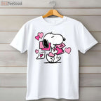 Peanuts Snoopy Valentine's Day Letters T-Shirt - Cute Snoopy Woodstock Love Shirt