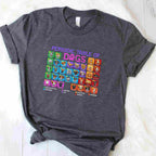 Periodic Table of Dogs Science Tee Funny Dog Lover T-Shirt for Adults Men Women Unisex