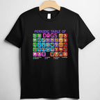 Periodic Table of Dogs Science Tee Funny Dog Lover T-Shirt for Adults Men Women Unisex