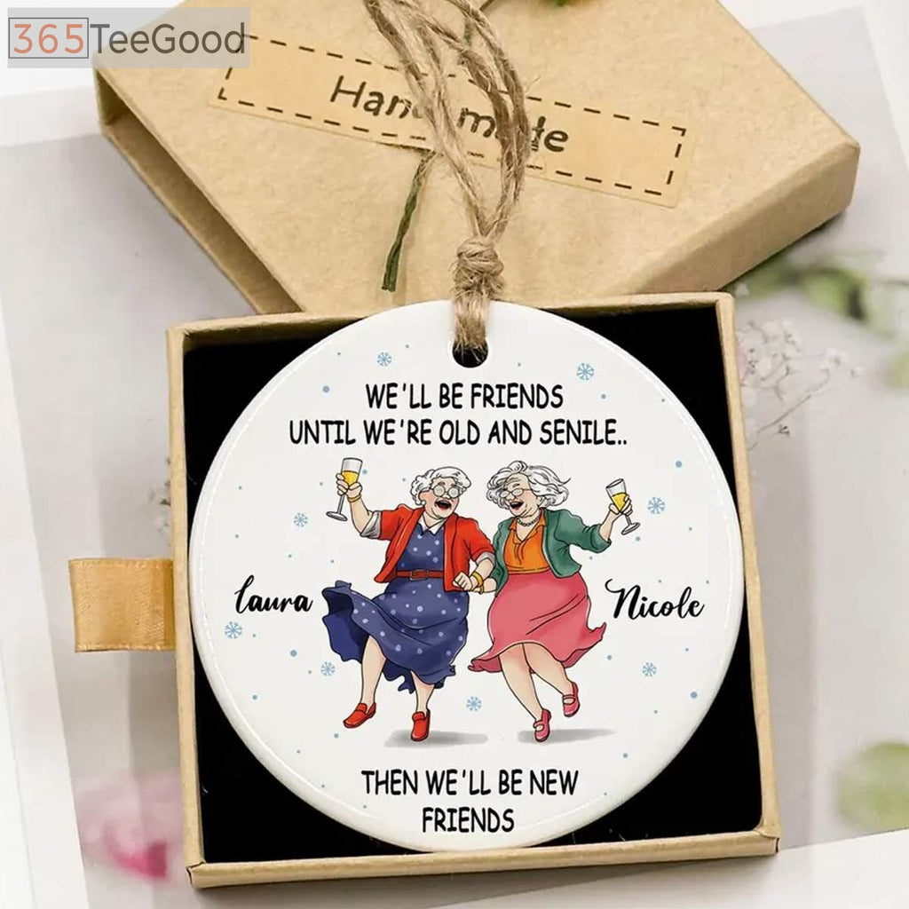 Personalized Best Friend Christmas Ornaments, Besties Friendship Ornament, Custom BFF Gift for Her Holiday Keepsake