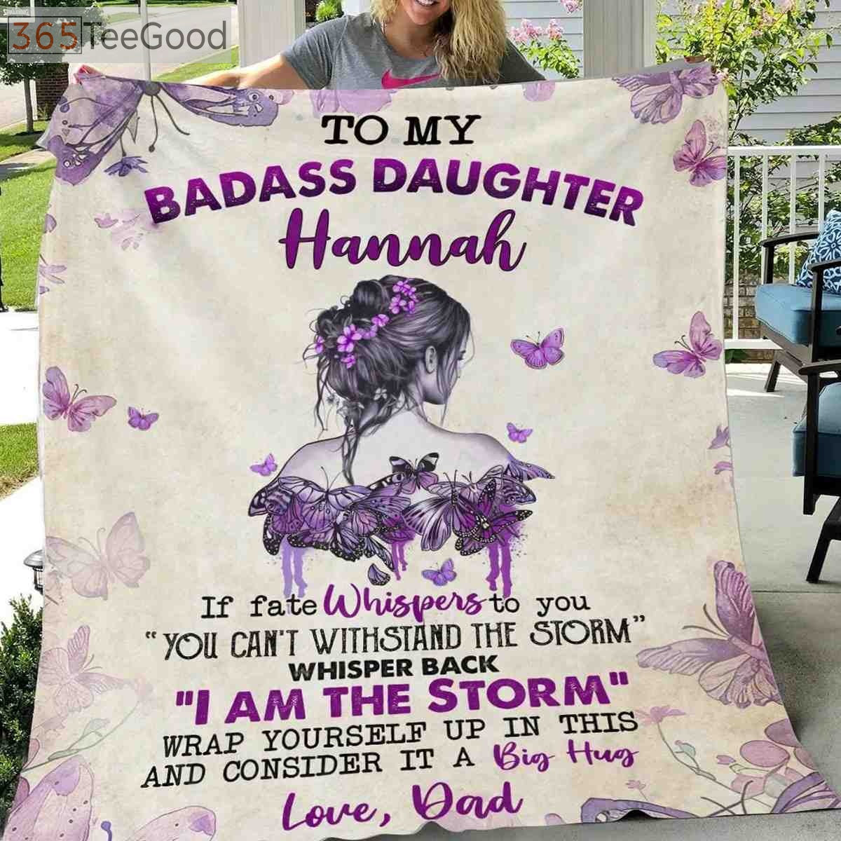 Personalized To My Badass Daughter Sherpa Blanket – Empowering Daughter Gift from Mom and Dad
