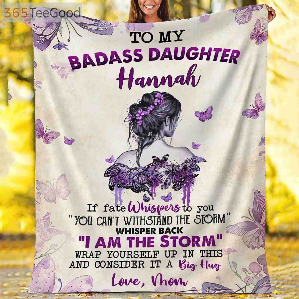 Personalized To My Badass Daughter Sherpa Blanket – Empowering Daughter Gift from Mom and Dad