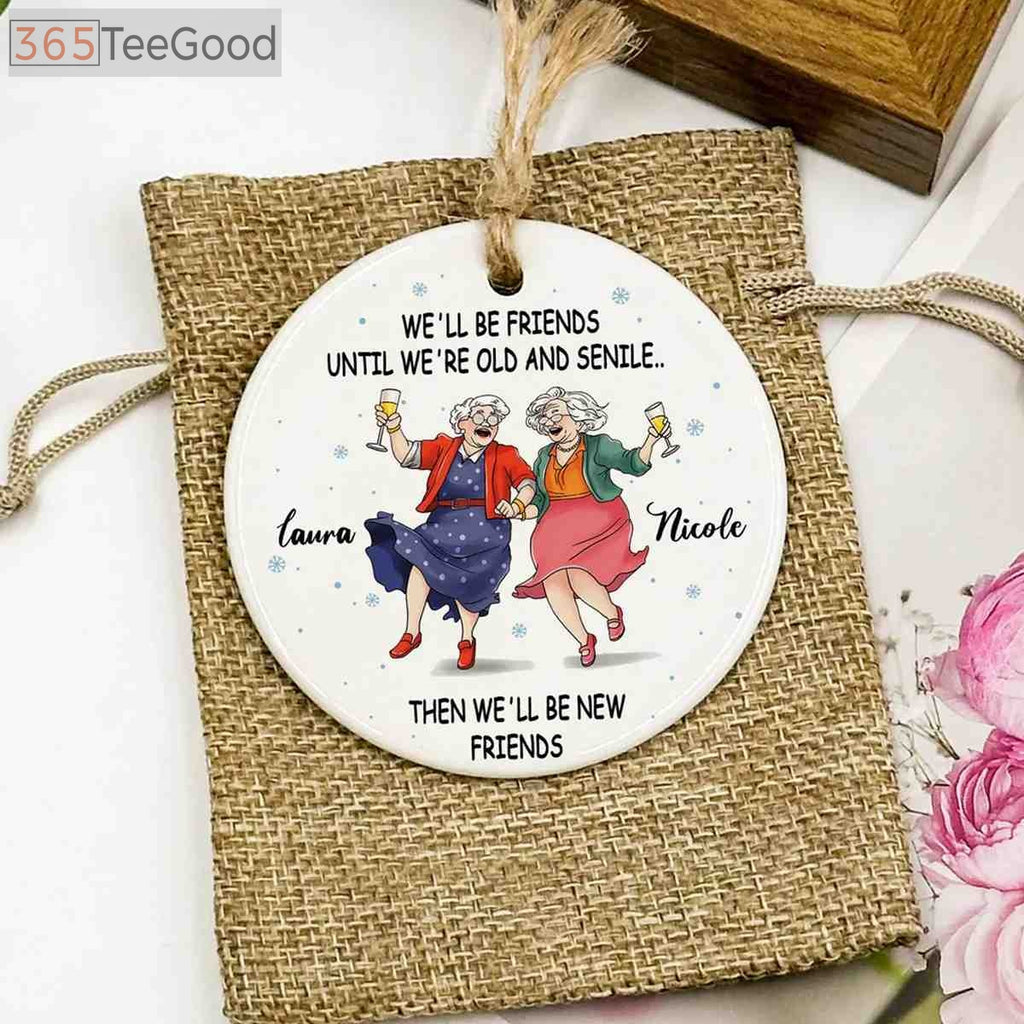 Personalized Best Friend Christmas Ornaments, Besties Friendship Ornament, Custom BFF Gift for Her Holiday Keepsake