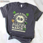 Pisces Zodiac March Birthday T-Shirt, March 17 St Patrick’s Day Birthday Party Gift Tee