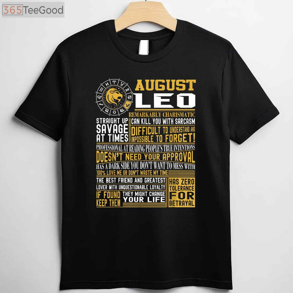 Premium Leo Zodiac Sign Birthday Shirt - Best August Born Horoscope Apparel