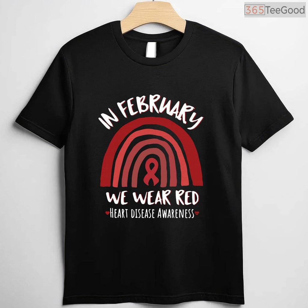 Rainbow Heart Disease Awareness Long Sleeve – February We Wear Red
