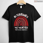 Rainbow Heart Disease Awareness Long Sleeve – February We Wear Red