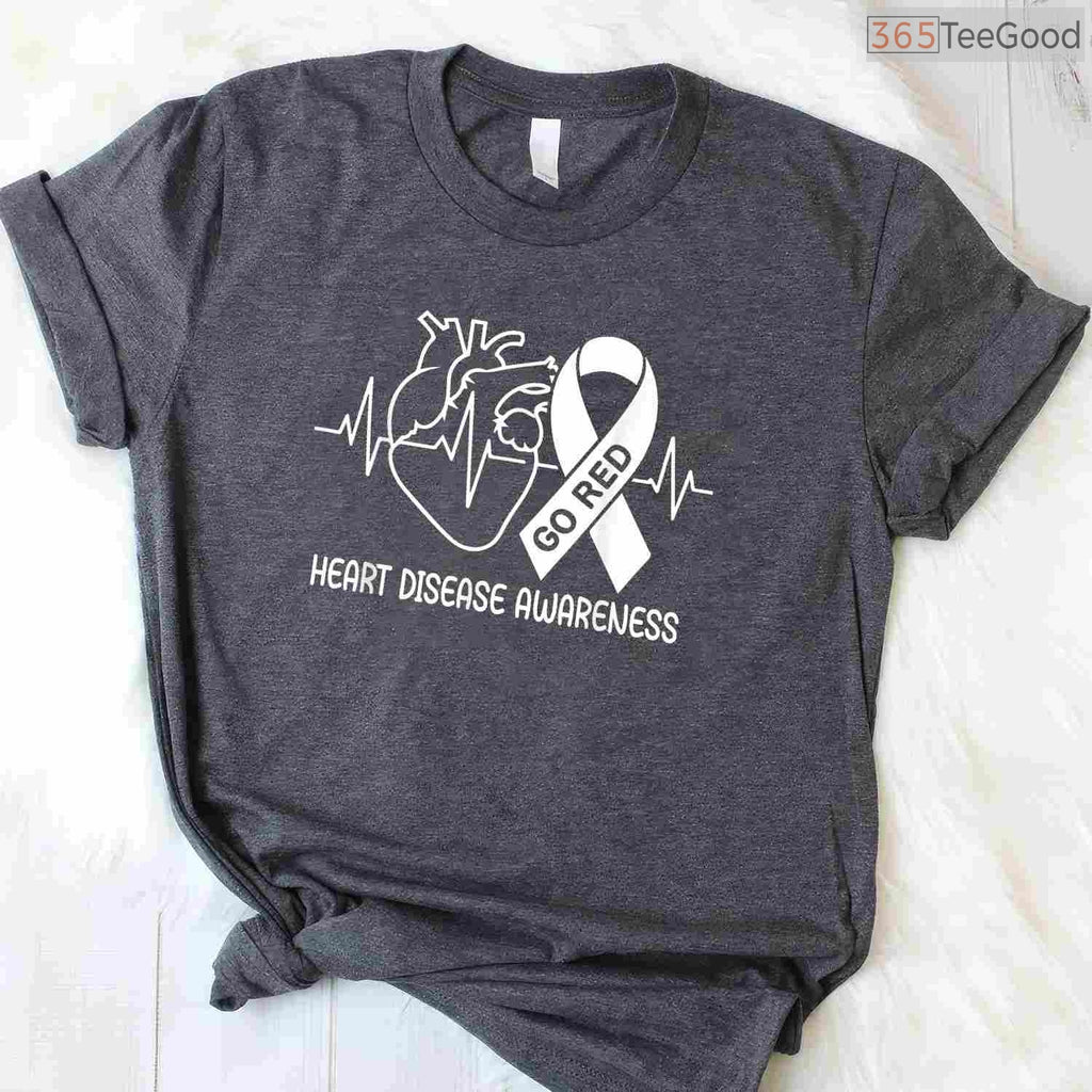 Red Ribbon February Month Shirt – Go Red Heart Disease Awareness