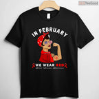 Red Sunglasses Heart Awareness Shirt – In February We Wear Red T-Shirt