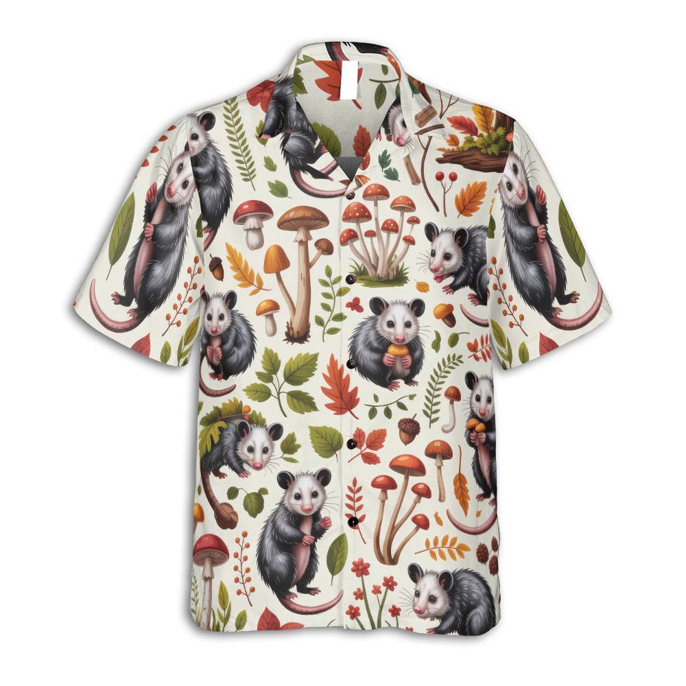 Retro Beach Scene with Red Hibiscus Hawaiian Tee Trendy Beach Style 2026