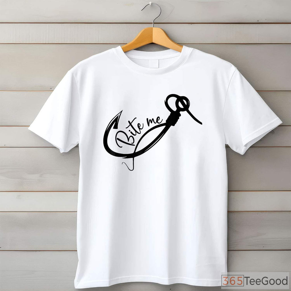 Retro Bite Me Bass Fishing Shirt - Cool Vintage Catchy Angler Apparel