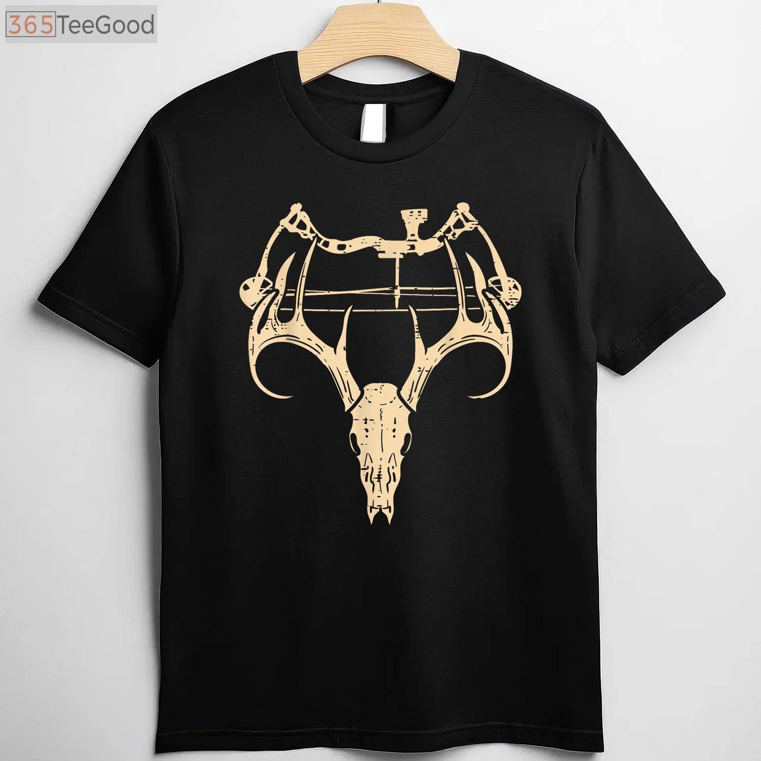 Retro Compound Bow Archery Hunting Shirt, Vintage Deer Skull Archer Dad Tee