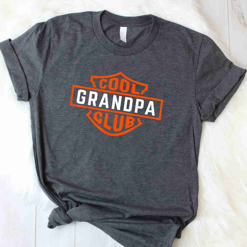 Retro Cool Grandpa Club Funny Fathers Day Gift Tee T-Shirt Men Adults Unisex