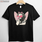 Retro Cupid Valentine’s Day T-Shirt - Vintage Cupid Blowing Bubble Gum Aesthetic