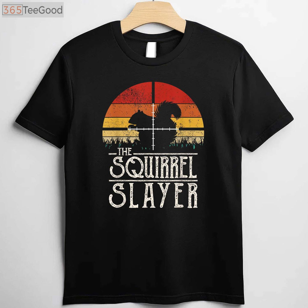 Retro Squirrel Hunting Sunset Shirt, Vintage Squirrel Slayer Small Game Tee