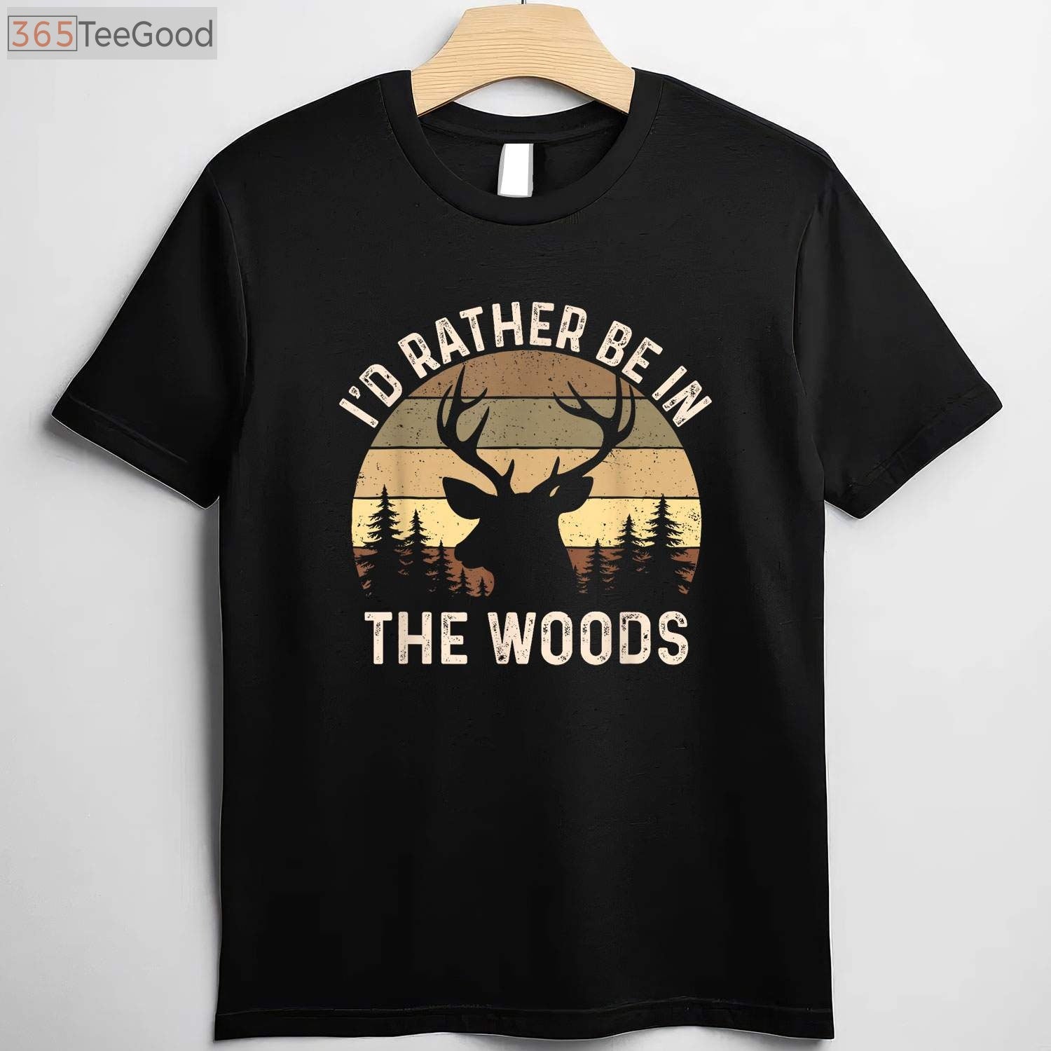 Retro Vintage I'd Rather Be In The Woods Hunting Shirt, Outdoor Lover Tee