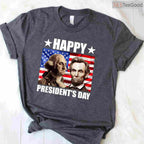 Retro Washington Lincoln American Flag T-Shirt Vintage Happy Presidents Day Patriotic Shirt
