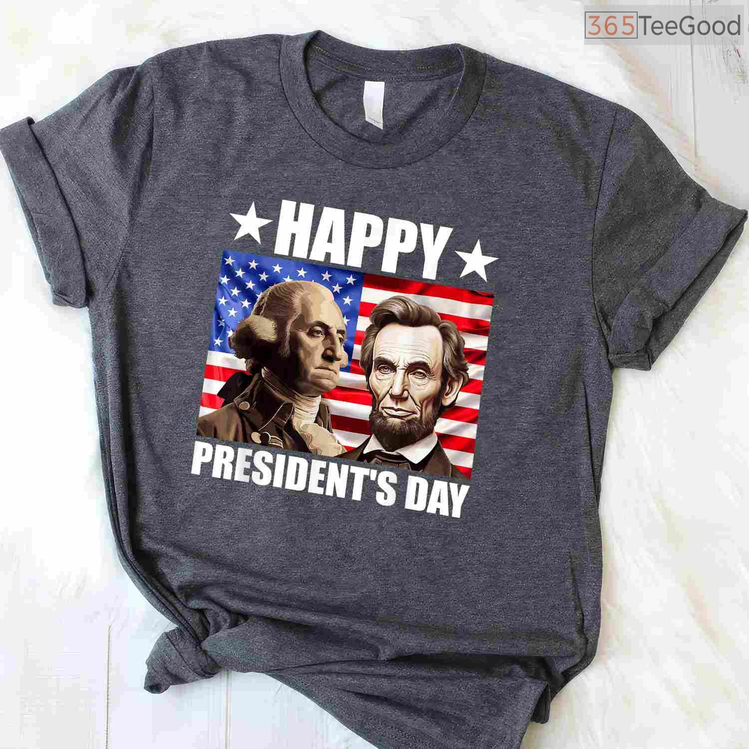 Retro Washington Lincoln American Flag T-Shirt Vintage Happy Presidents Day Patriotic Shirt
