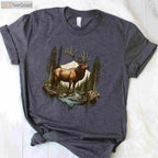 Rocky Mountain Elk Hunting Shirt, Outdoor Camping and Forest Adventure Tee
