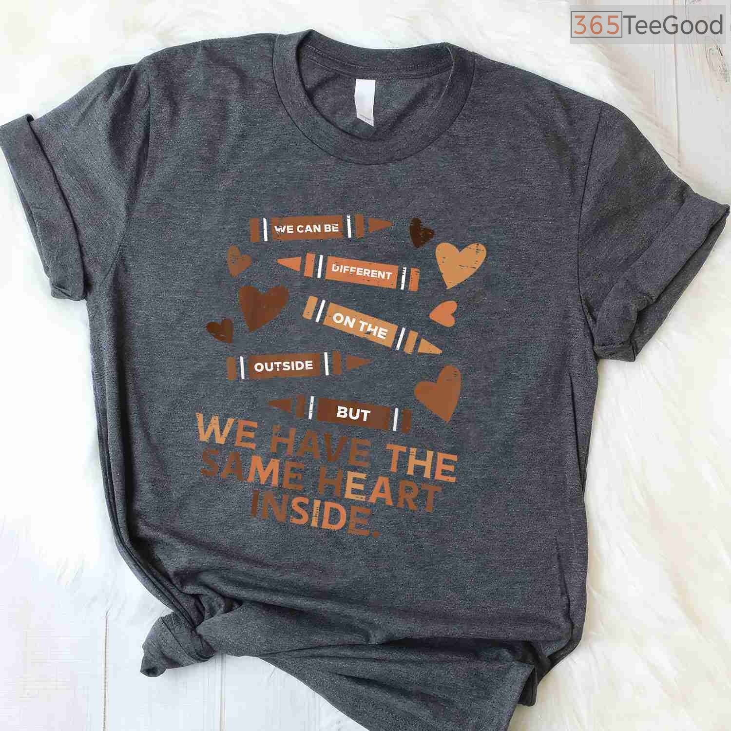 Same Heart Different Skin T-Shirt Black History Month African American Unity Shirt for Women