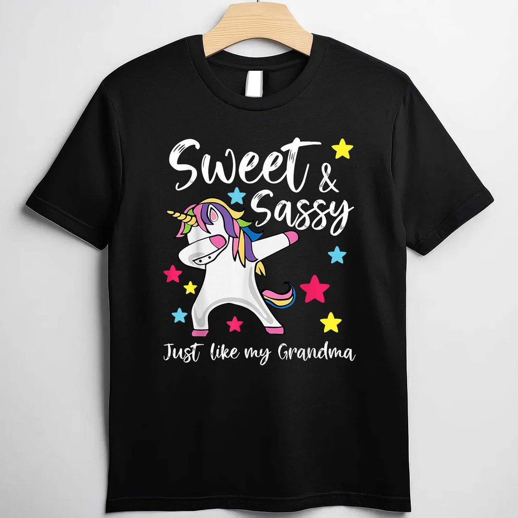 Sassy Like My Grandma Unicorn T-Shirt Tee Matching Nana and Granddaughter Family Gift