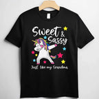 Sassy Like My Grandma Unicorn T-Shirt Tee Matching Nana and Granddaughter Family Gift
