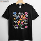 She Is Mom Bible Verse Christian Boho Floral Mother’s Day T-Shirt