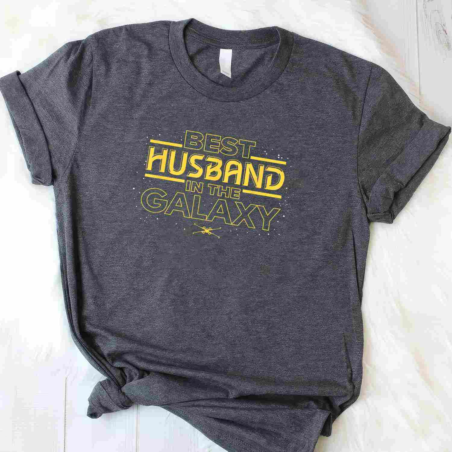 Star Wars Best Husband in the Galaxy Birthday Anniversary T-Shirt Tee Nerd Gift