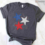 Stars American Flag Fireworks 4th Of July T-Shirt Independence Day Celebration Graphic Shirt