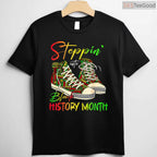 Stepping Into Black History Month T-Shirt Black Girls Sneakers Graphic Tee for Men & Women