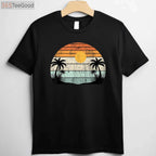 Sunshine Summer Vibes Palm Trees T-Shirt - Retro Tropical Beach Party Tee