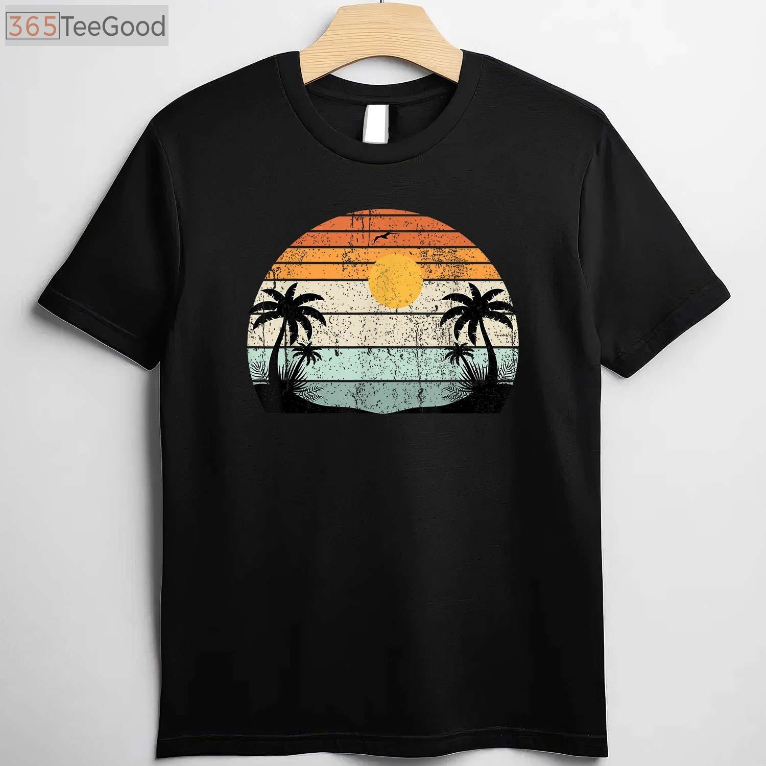 Sunshine Summer Vibes Palm Trees T-Shirt - Retro Tropical Beach Party Tee