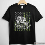 Tactical Camo American Flag Fishing Shirt, Patriotic Outdoor Gift for Men & Boys