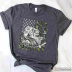 Tactical Camo American Flag Fishing Shirt, Patriotic Outdoor Gift for Men & Boys