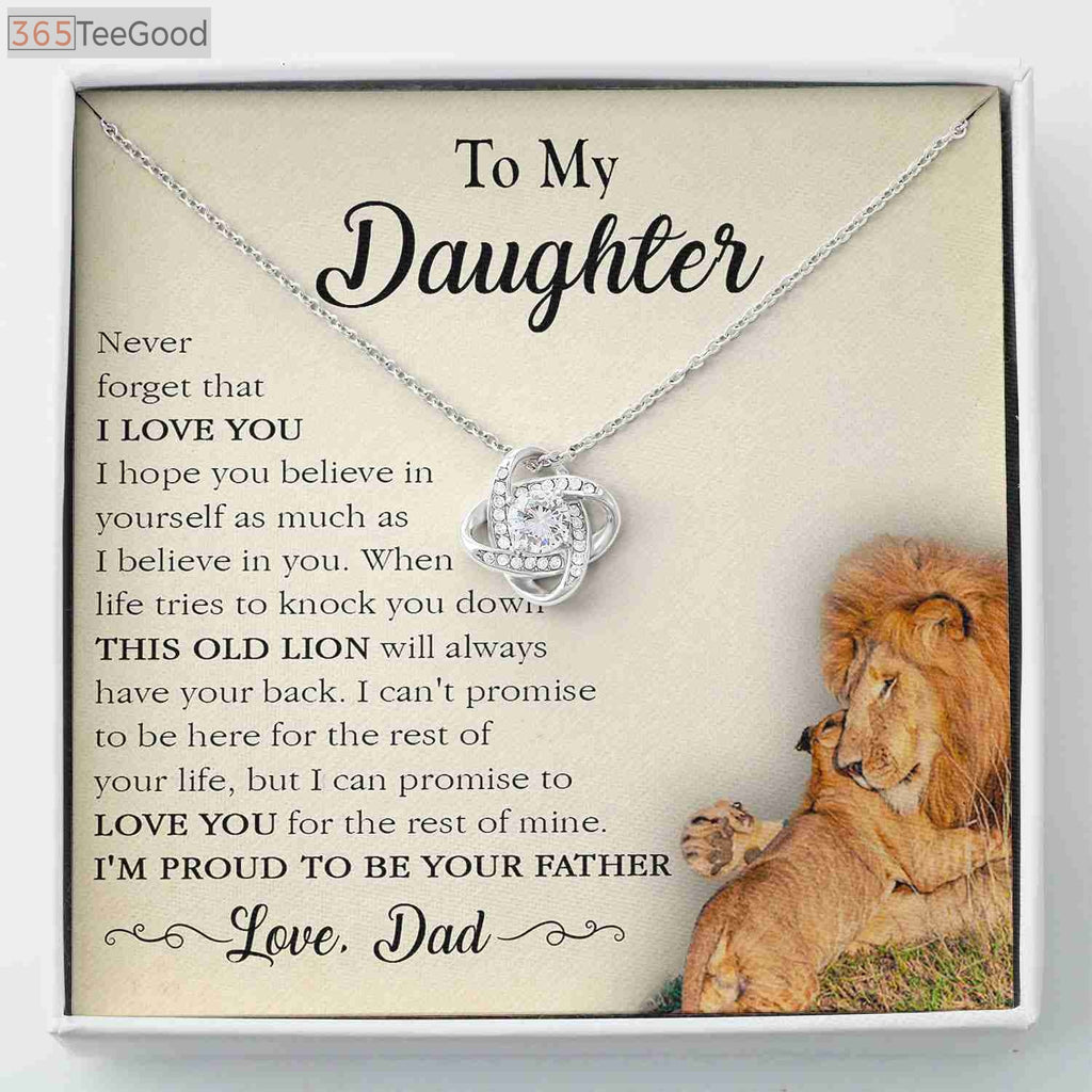 To My Daughter Necklace From Dad - Proud Father Lion Jewelry Gift
