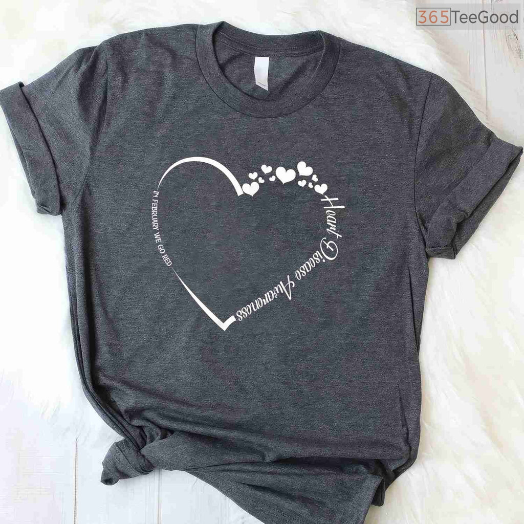 Unisex Heart Disease Awareness Shirt – In February We Wear Red Tee