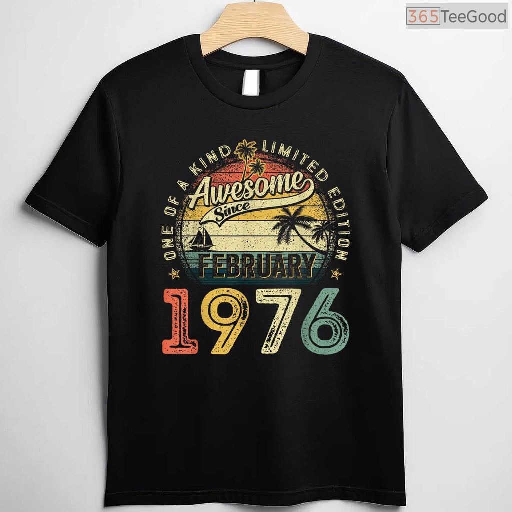 Vintage 1976 50th Birthday Shirt – Awesome Since February Men's Gift