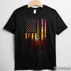 Vintage American Flag Bass Fishing Shirt - Classic USA Patriot Fisherman Gift